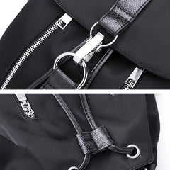 Solid Nylon Women's Backpacks Large Capacity School Bags