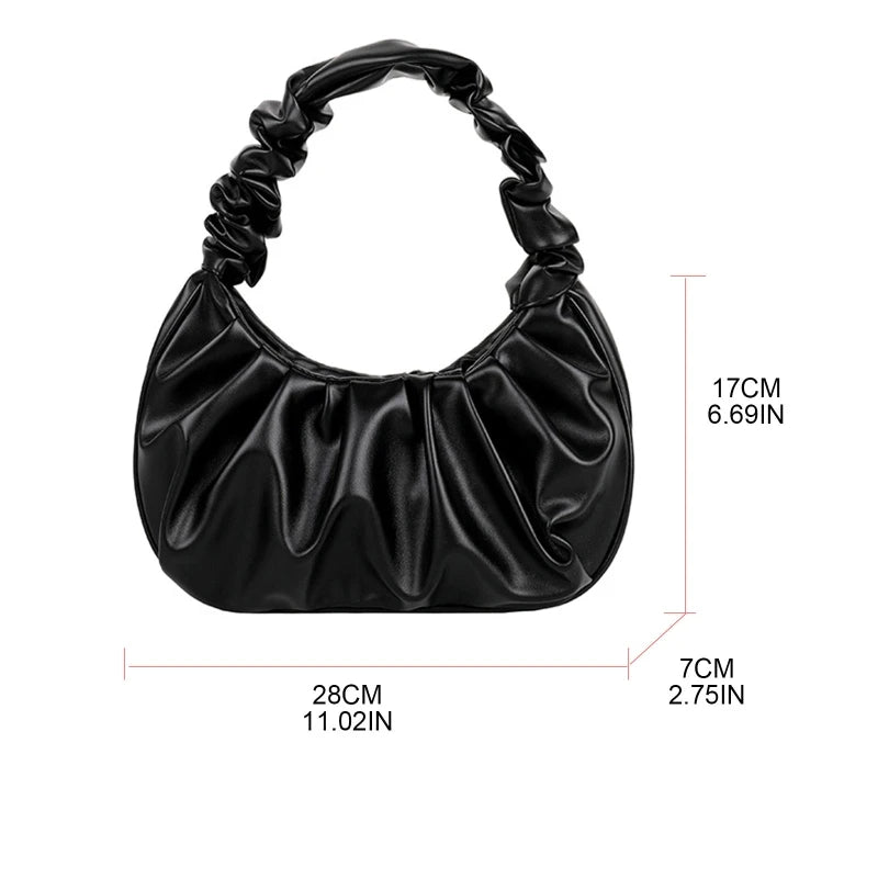 Pleated Cloud Bag Handbag for Graduation