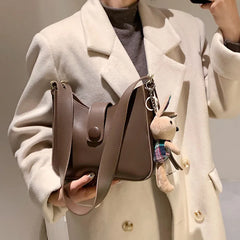 Vintage Leather Shoulder Bag Women Crossbody Handbag