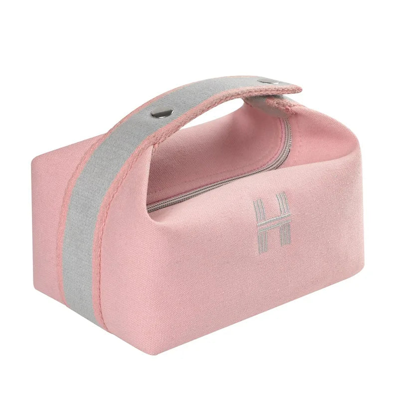 Waterproof Canvas Makeup Pouch Cosmetic Bag Women Makeup Organizer Toiletry Bag