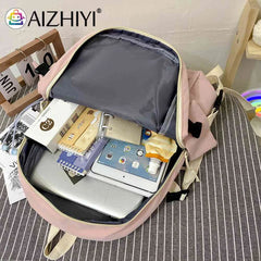 Women Backpack Contrast Backpacks Travel Rucksack Bag for Student Girl