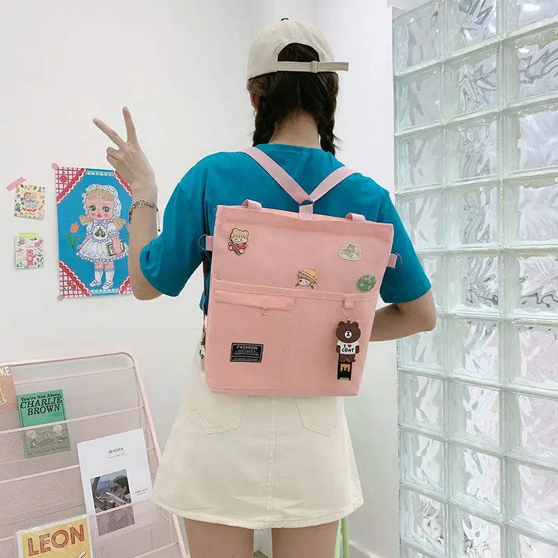 Canvas Shoulder Bag Japanese Literary Student School Handbag