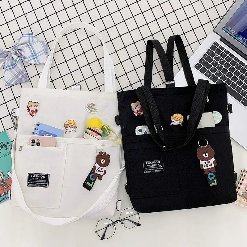 Canvas Shoulder Bag Japanese Literary Student School Handbag