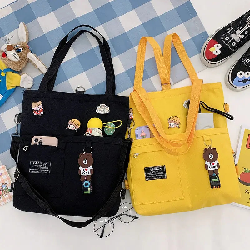 Canvas Shoulder Bag Japanese Literary Student School Handbag