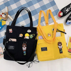 Canvas Shoulder Bag Japanese Literary Student School Handbag