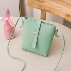 Women Bucket Bag PU Leather Crossbody Shoulder Messenger Bag