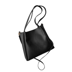 Women Bucket Shoulder Bags Solid Handbags Retro Large Capacity Tote Bags