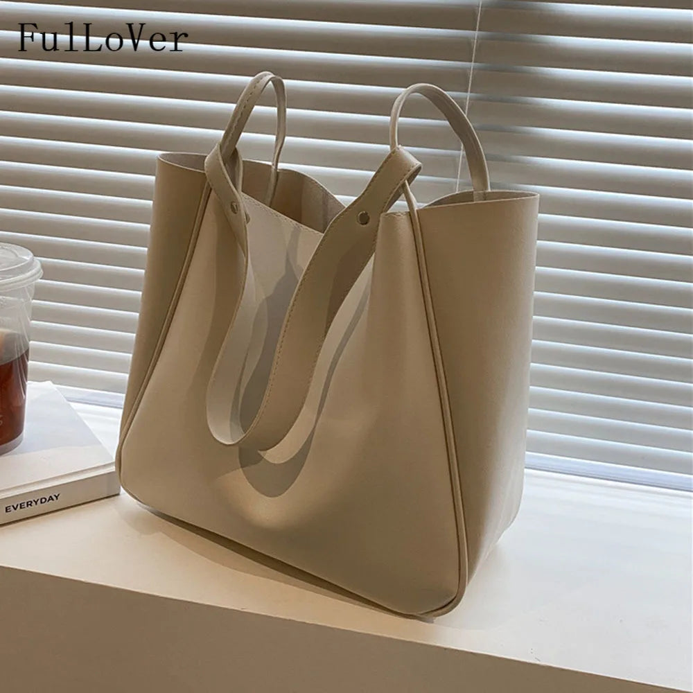 Women Bucket Shoulder Bags Retro Tote Bags Large Capacity Handbags