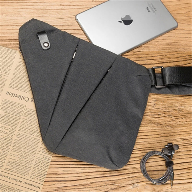 Women Canvas Chest Bag Messenger Bag Crossbody Bag Anti Theft Shoulder Bag