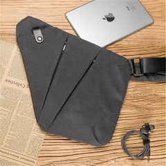 Women Canvas Chest Bag Messenger Bag Crossbody Bag Anti Theft Shoulder Bag