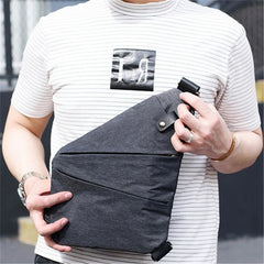 Women Canvas Chest Bag Messenger Bag Crossbody Bag Anti Theft Shoulder Bag