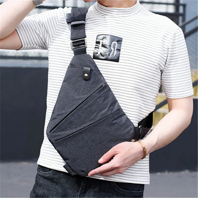Women Canvas Chest Bag Messenger Bag Crossbody Bag Anti Theft Shoulder Bag