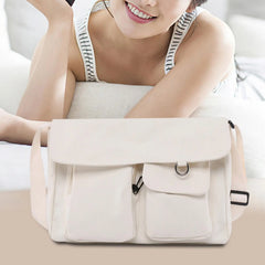 Canvas Shoulder Bag for Women Ladies Pouch Tote with Adjustable Strap