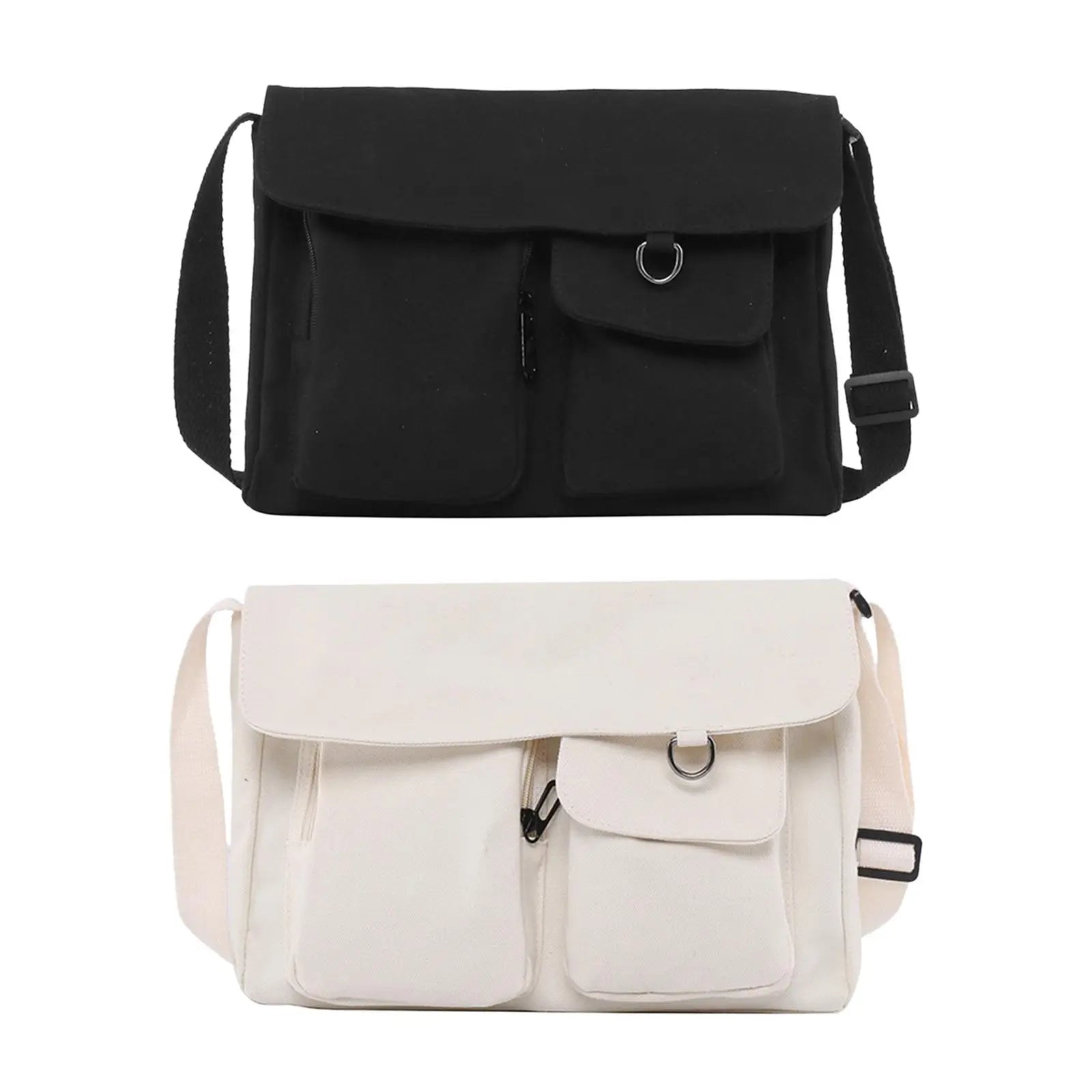 Canvas Shoulder Bag for Women Ladies Pouch Tote with Adjustable Strap