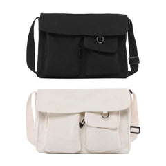 Canvas Shoulder Bag for Women Ladies Pouch Tote with Adjustable Strap