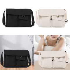 Canvas Shoulder Bag for Women Ladies Pouch Tote with Adjustable Strap