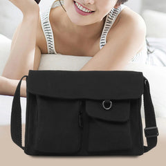 Canvas Shoulder Bag for Women Ladies Pouch Tote with Adjustable Strap