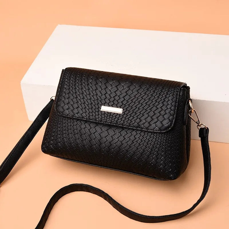 Women Flap Messenger Bag PU Leather Crossbody Lady Shoulder Casual Purse