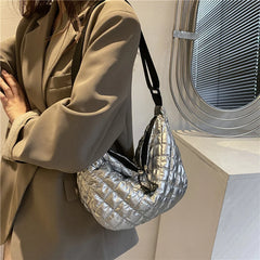 Quilted Rhombus Pattern Shopper Bag for Women Travel Girl Satchel