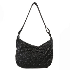 Quilted Rhombus Pattern Shopper Bag for Women Travel Girl Satchel
