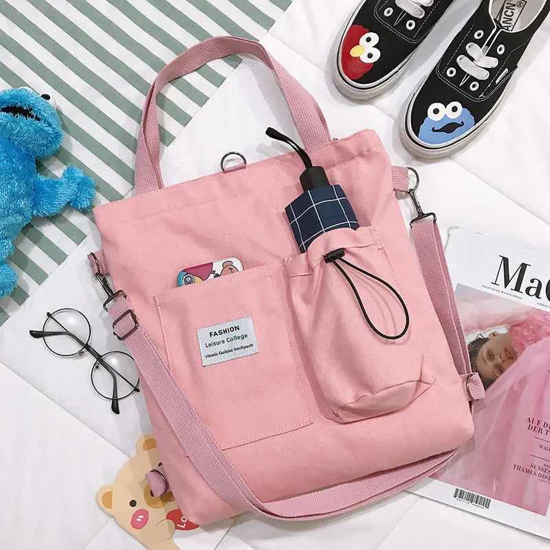Japanese Literary Shoulder Bag Canvas Handbag