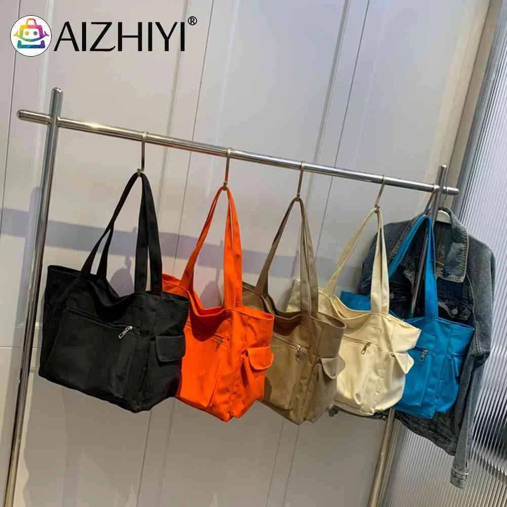 Women Shoulder Bag Canvas Ladies Handbags Zipper Travel Work Daily Life