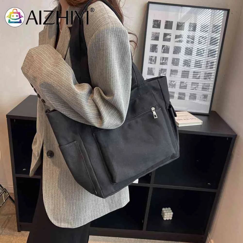 Women Shoulder Bag Canvas Ladies Handbags Zipper Travel Work Daily Life