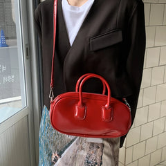 High Pu Leather Women's Shoulder Bag Red Messenger Purse Handbag