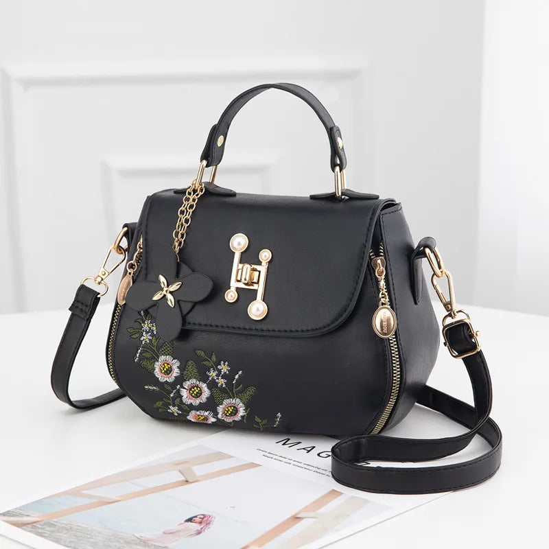Women's Embroidered Shoulder Bag Winter Style