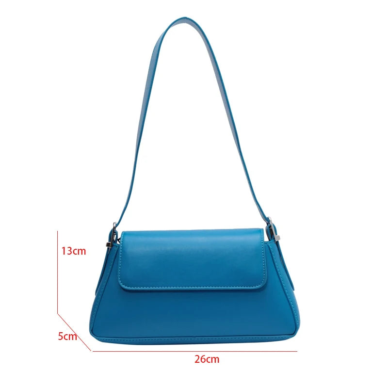 Women's Solid PU Leather Shoulder Bag Chain Handbag Armpit Purse 6Color