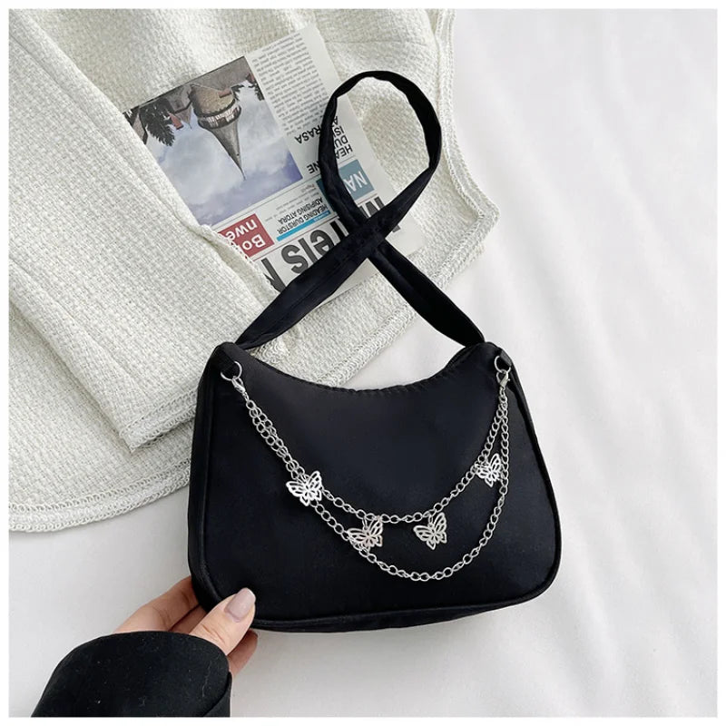 Women's Small Square Shoulder Bag Solid Color Spring Armpit Bag