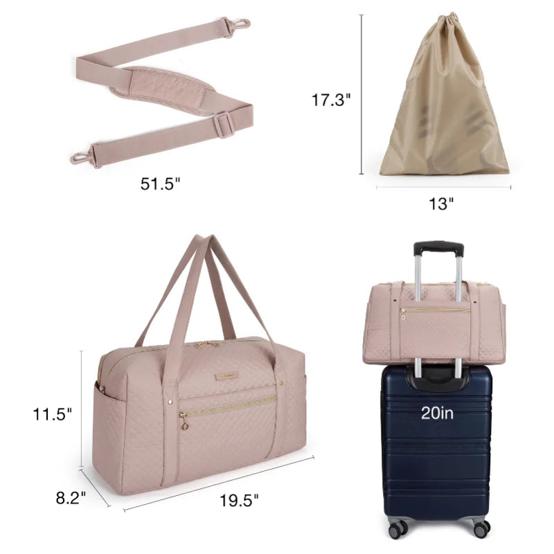 Simple Plaid Travel Bag for Women Large-capacity Waterproof Handbag