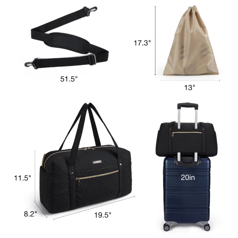 Simple Plaid Travel Bag for Women Large-capacity Waterproof Handbag