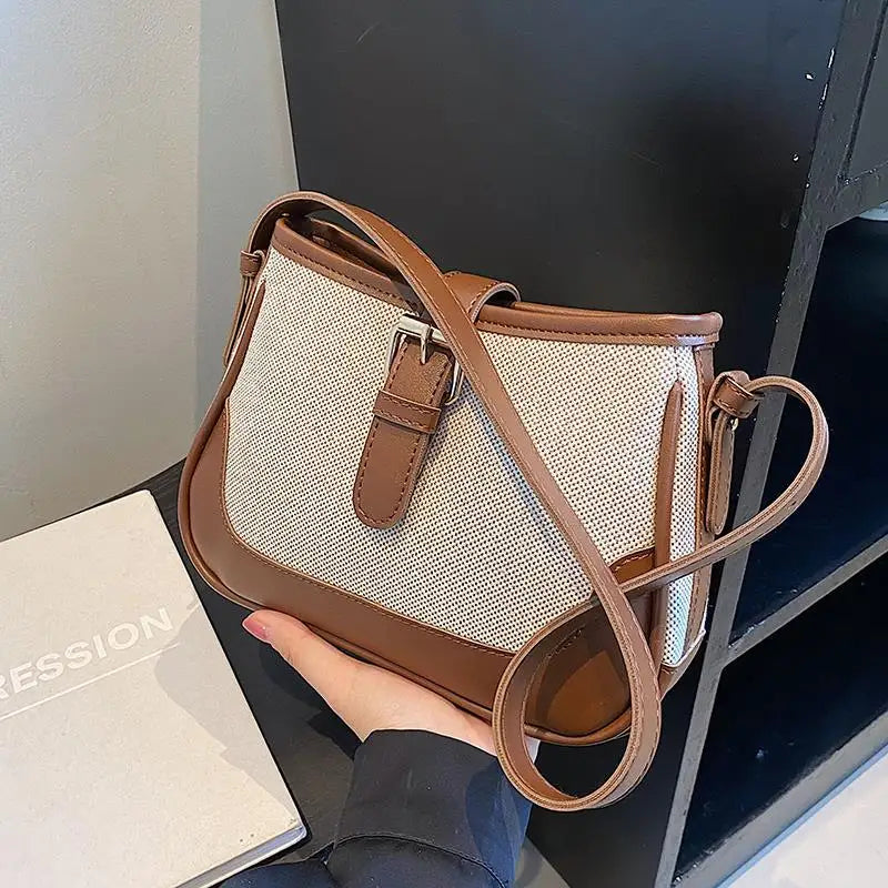 Canvas Shoulder Bag Women Small Crossbody Travel Armpit Bag