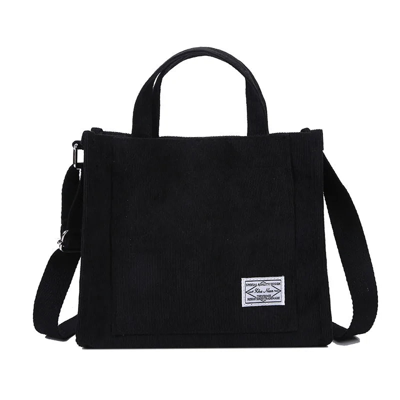 Corduroy Single Shoulder Bag Solid Buckle Messenger Bag for Women