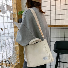 Corduroy Single Shoulder Bag Solid Buckle Messenger Bag for Women