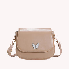 Stylish Butterfly Shoulder Bag Flap Magnetic Buckle PU Leather Crossbody Bag