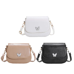 Stylish Butterfly Shoulder Bag Flap Magnetic Buckle PU Leather Crossbody Bag