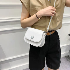 Stylish Butterfly Shoulder Bag Flap Magnetic Buckle PU Leather Crossbody Bag