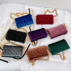 Single Shoulder Bags Women Handbag Purse Velvet Chain Lady Clutches