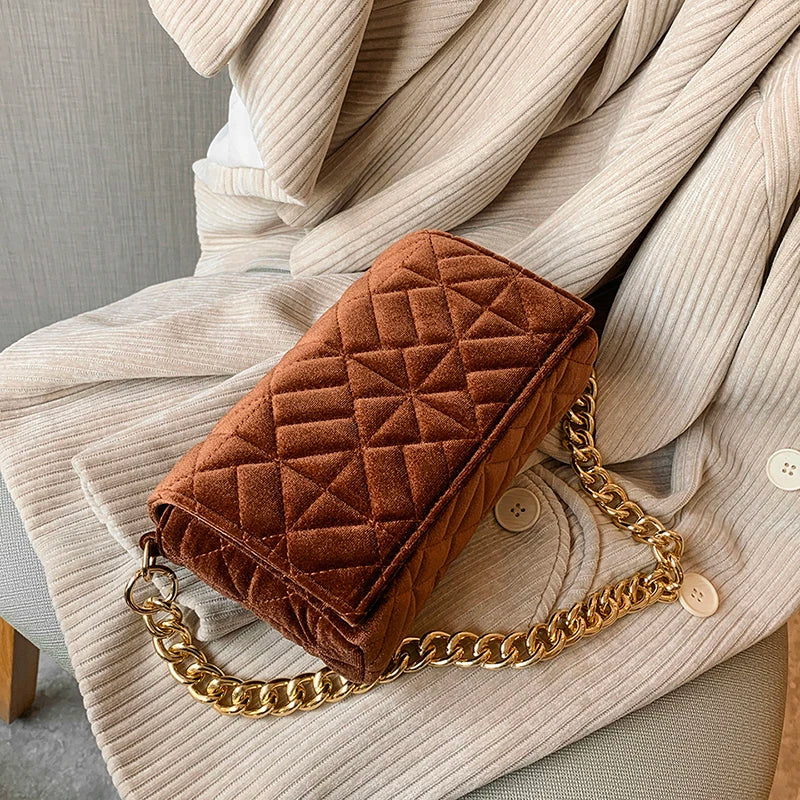 Single Shoulder Bags Women Handbag Purse Velvet Chain Lady Clutches