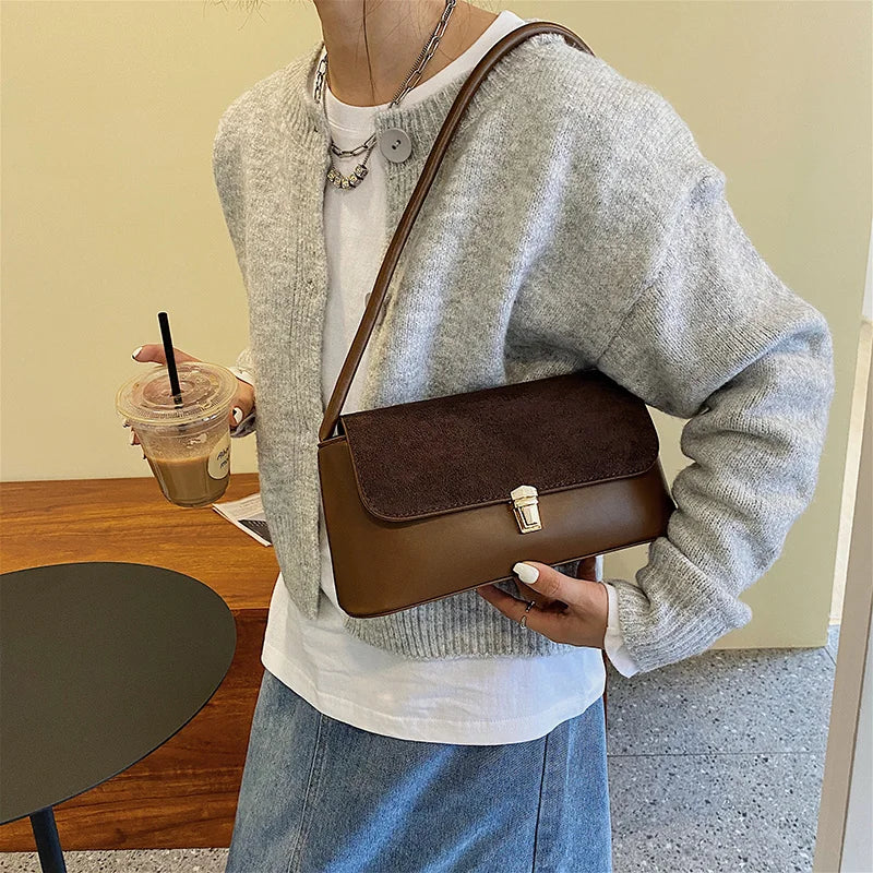 Vintage Green Underarm Bag Wave French Armpit Shoulder Bags