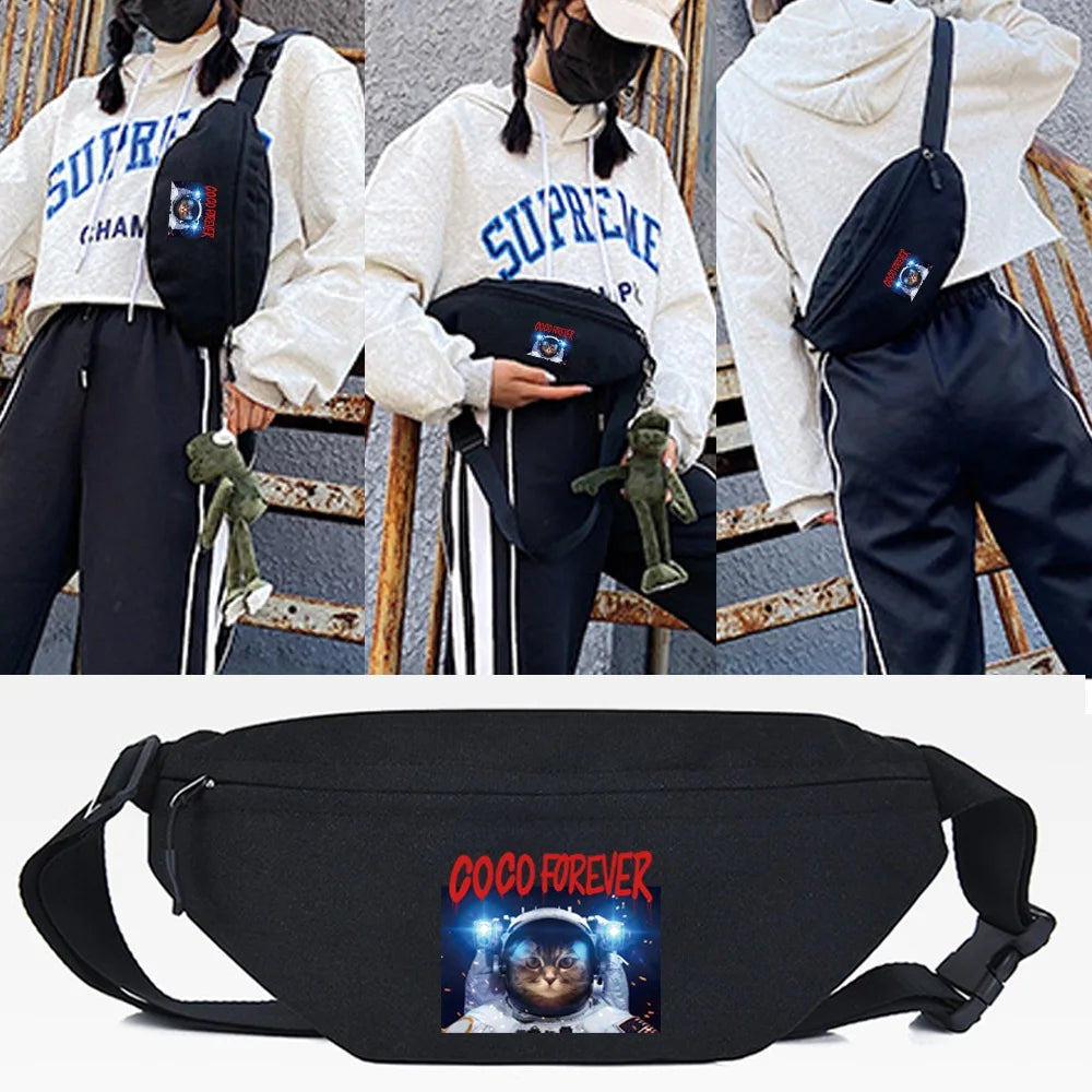 Skateboard Printing Waist Bags for Men Women Crossbody Bag