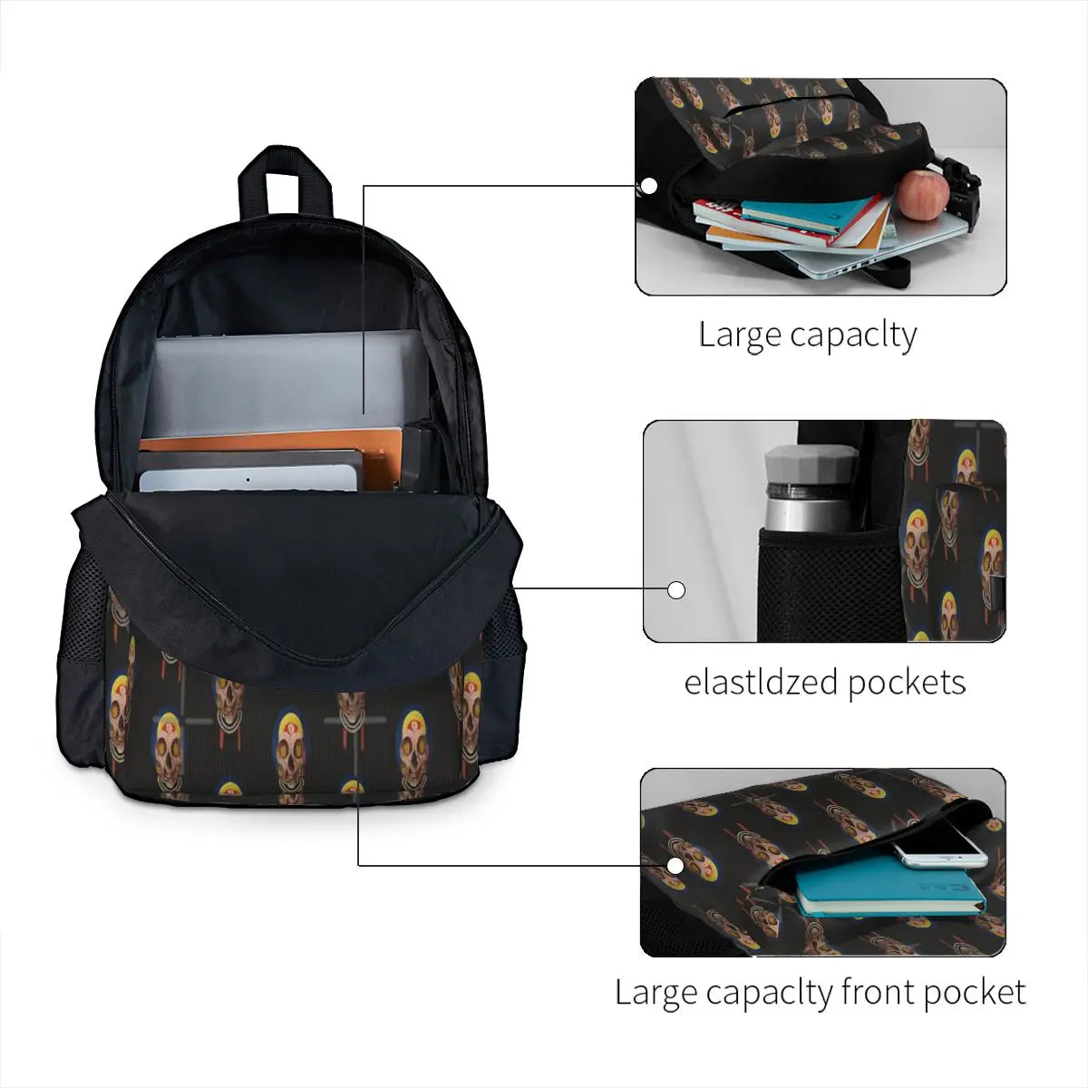 Skeletal Psychedelia Iv Backpacks Men's Backpacks Bags For Women Unisex