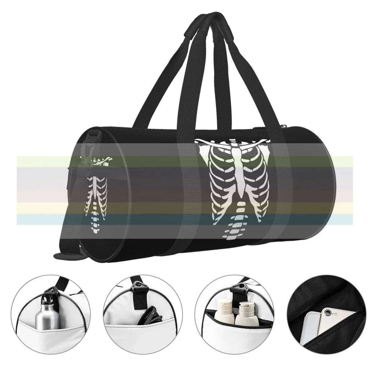 Skeleton Chest Travel Sports Fitness Shoulder Bag