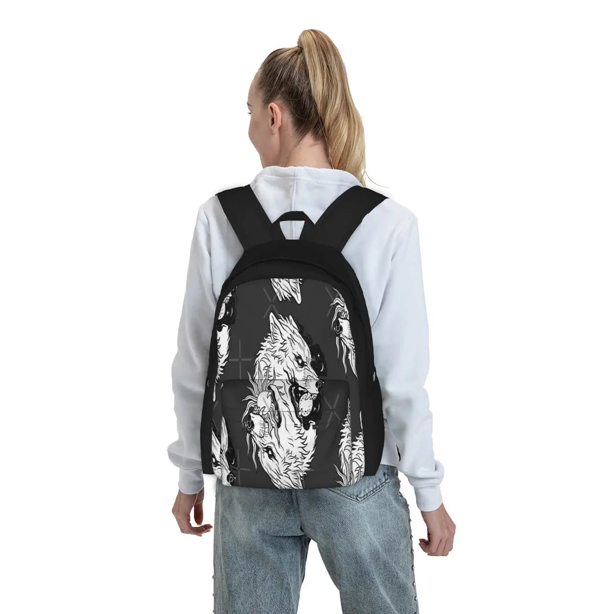 Skll And Hati Backpacks Men's Women's Kpop Bags For Girls