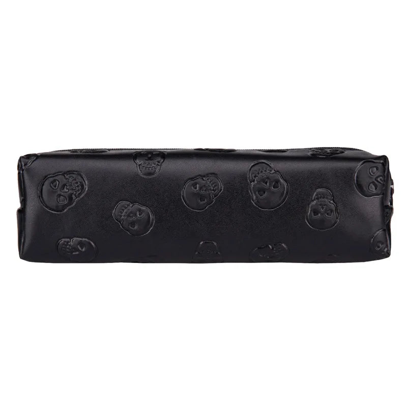 Skull Leather Makeup Bag Purse Organizer Travel Pouch PU Cosmetic Bag