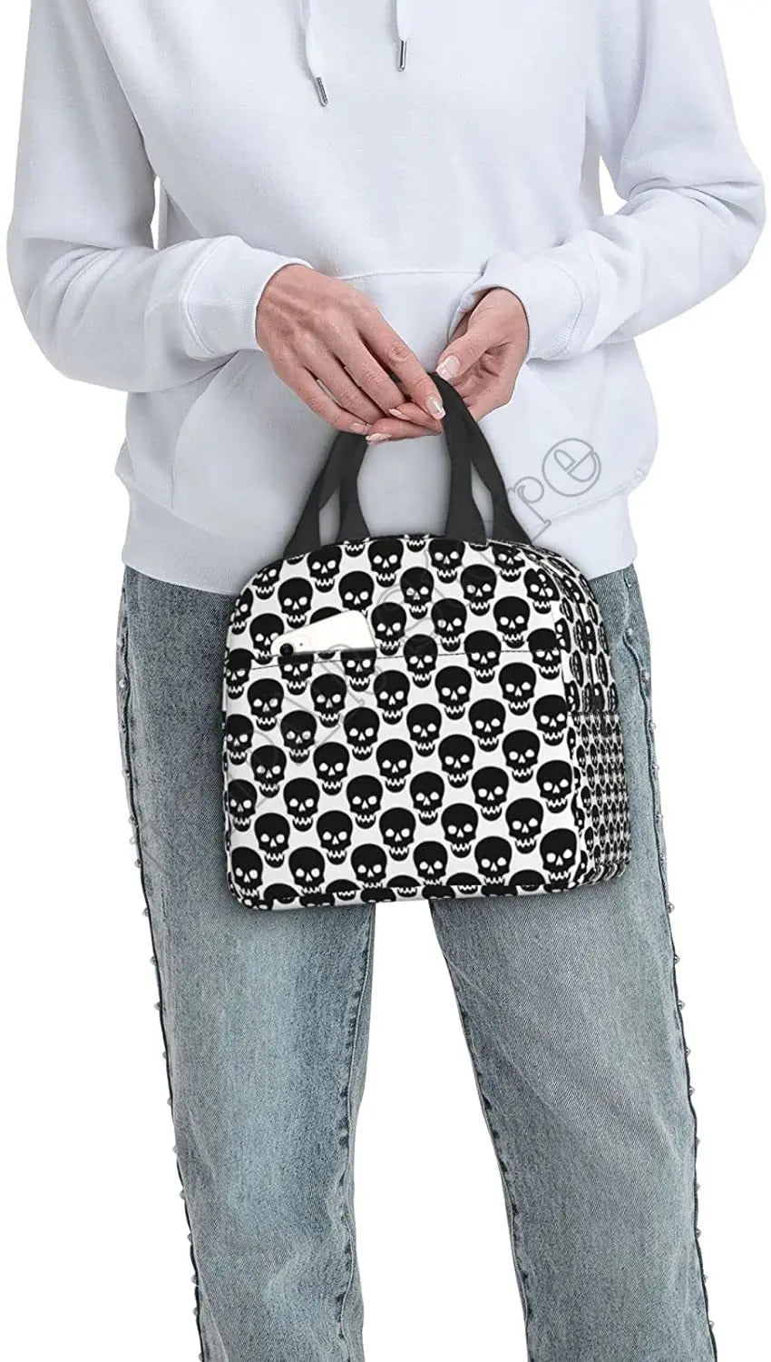 Skull Lunch Bags for Women Boy Girl Reusable Insulated Lunch Box