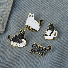 Skull Cat Pin Halloween Wizard Hat Brooch Enamel Lapel Pins