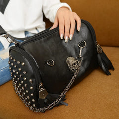 Skull Chain Handbags Tassel Rivet Women Bag Vintage Shoulder Bag